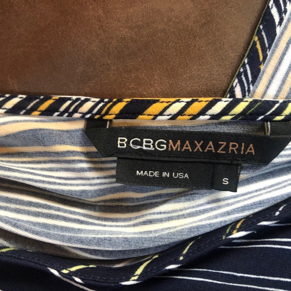 Cross-front BCBG midi stripe dress - Picture 5 of 5